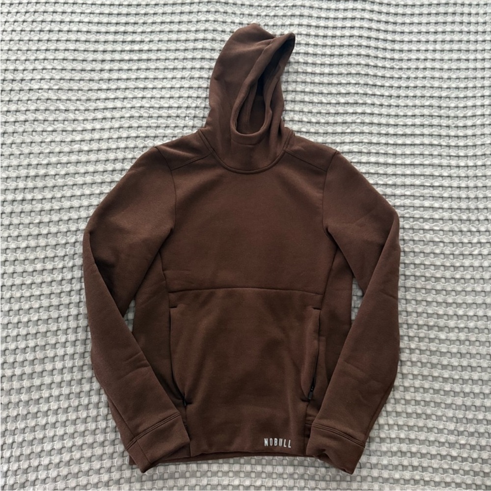 NO BULL Athletic Brown Performance Pull Over Hoodie Pockets CrossFit Small - Picture 2 of 5